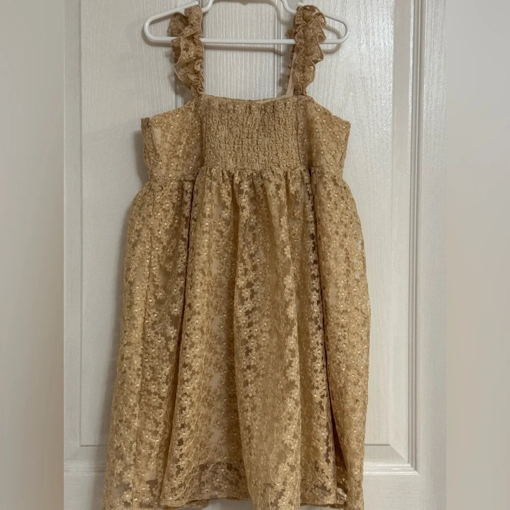 Noralee Mara Dress – Antique Daisy Champagne – Size 10 Girl